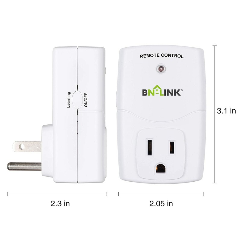BN-LINK Wireless Remote Control Outlet Plugs with 2 remotes and 5 sockets Indoor gallery