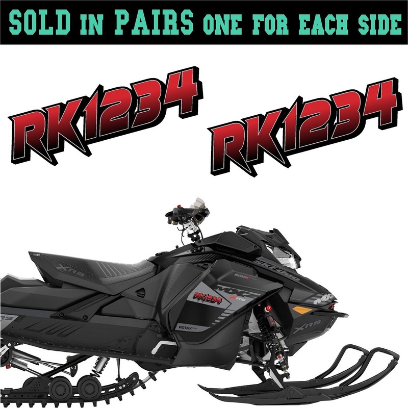 Snowmobile Registration Number Decals (Two Decals) Custom Vinyl Numbers GRB gallery