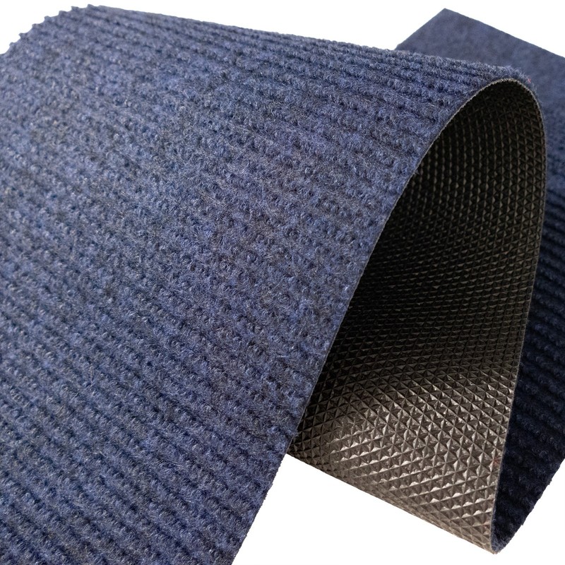 Custom Size Low Profile Striped Solid Dark Blue Stair Treads By Inches gallery