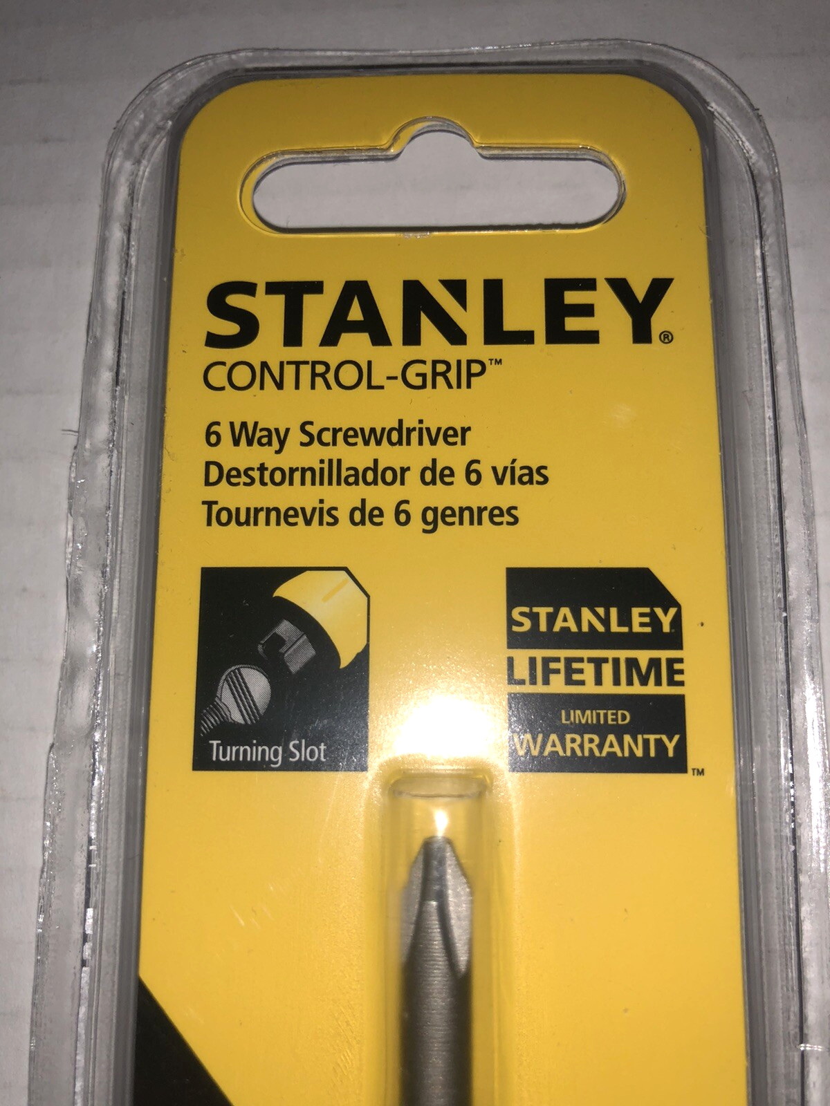 Stanley Control Grip 6 Way Screwdriver #68012 NIP Yellow and Black gallery