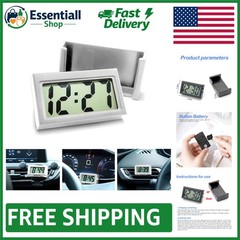 Compact Mini Digital Clock for Car Dashboard – Battery Operated & LCD Display
