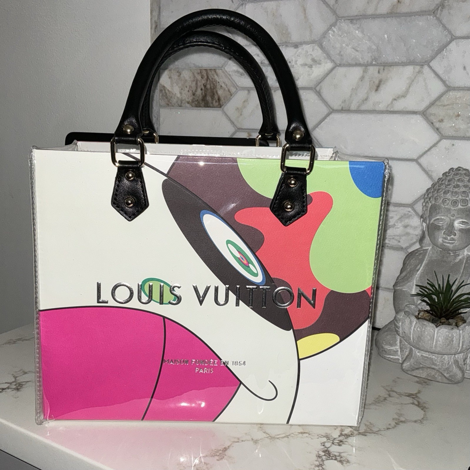 Louis Vuitton x Murakami Paper Shopping Bag W/PVC Protector Limited Edition gallery