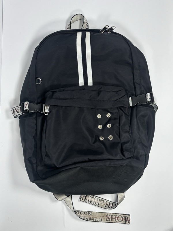 WINNER Black/White Backpack Zip Closure Adjustable Straps