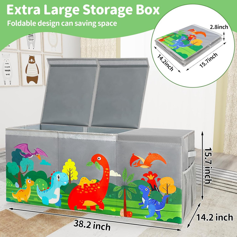 Extra Large Toy Box Chest with Lids Collapsible Storage Organizer for Kids | Din gallery