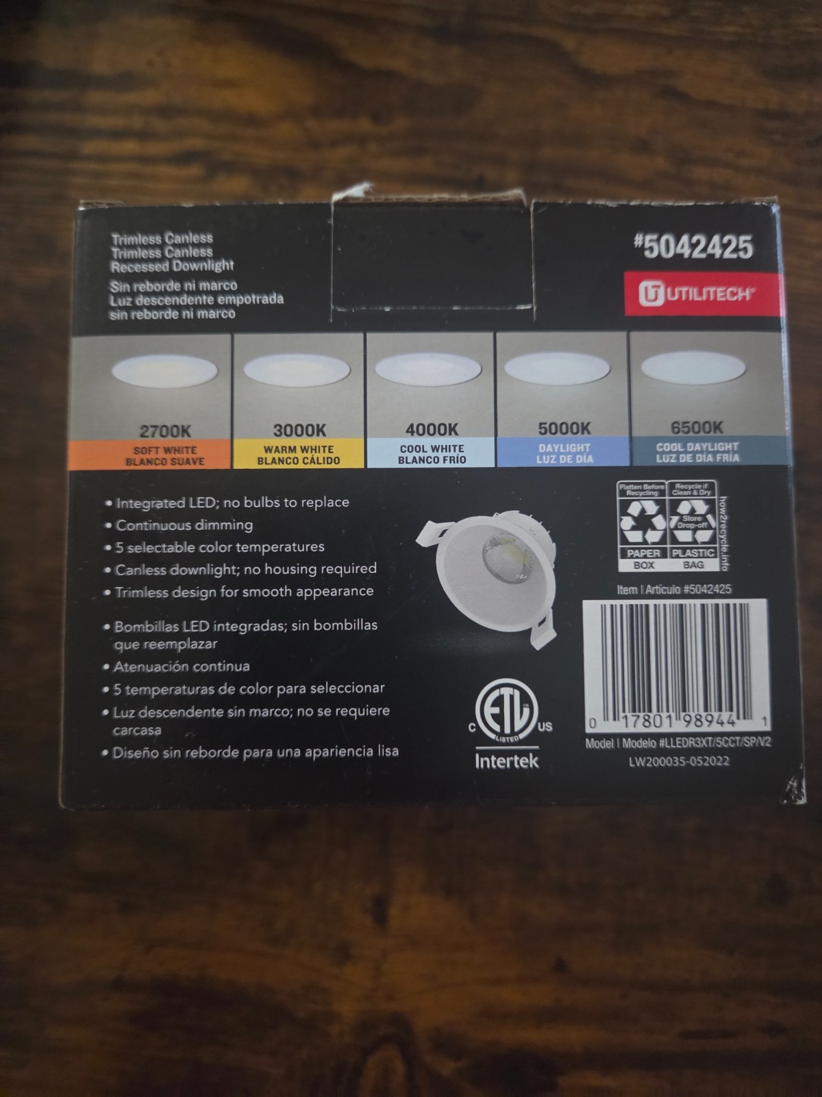LOT OF 4 UTILITECH 5042425 Trimless Canless Recessed 3" Downlight LED gallery