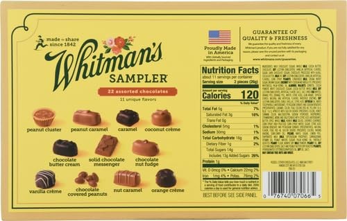 WHITMAN'S SAMPLER Assorted Milk & Dark Chocolate Candy Gift Box, 10 oz. gallery