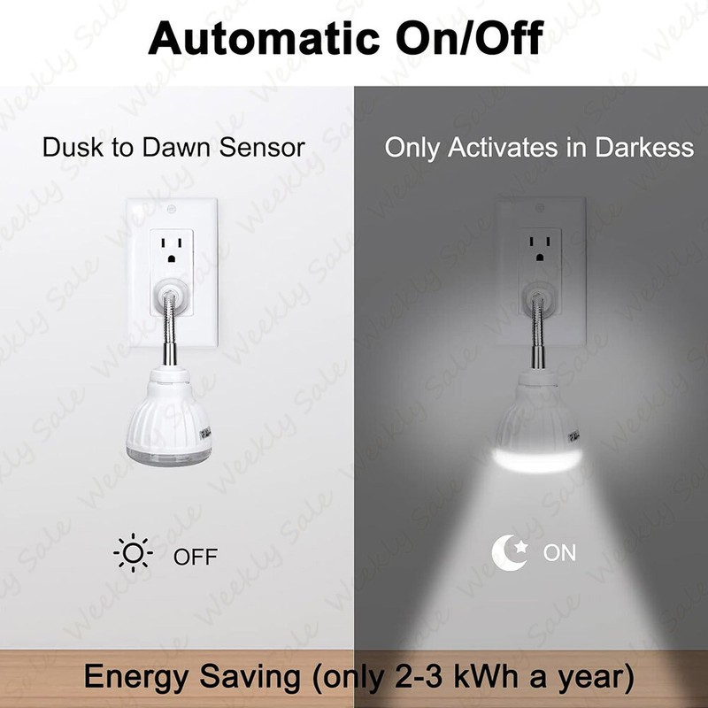 LED Night Light Motion Activated Sensor AC Outlet Plug In Stair Lamp Brightwhite gallery