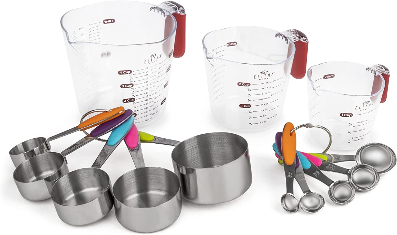 ELITRA HOME Measuring Cups and Spoons Set 13 Piece, Stainless Steel gallery