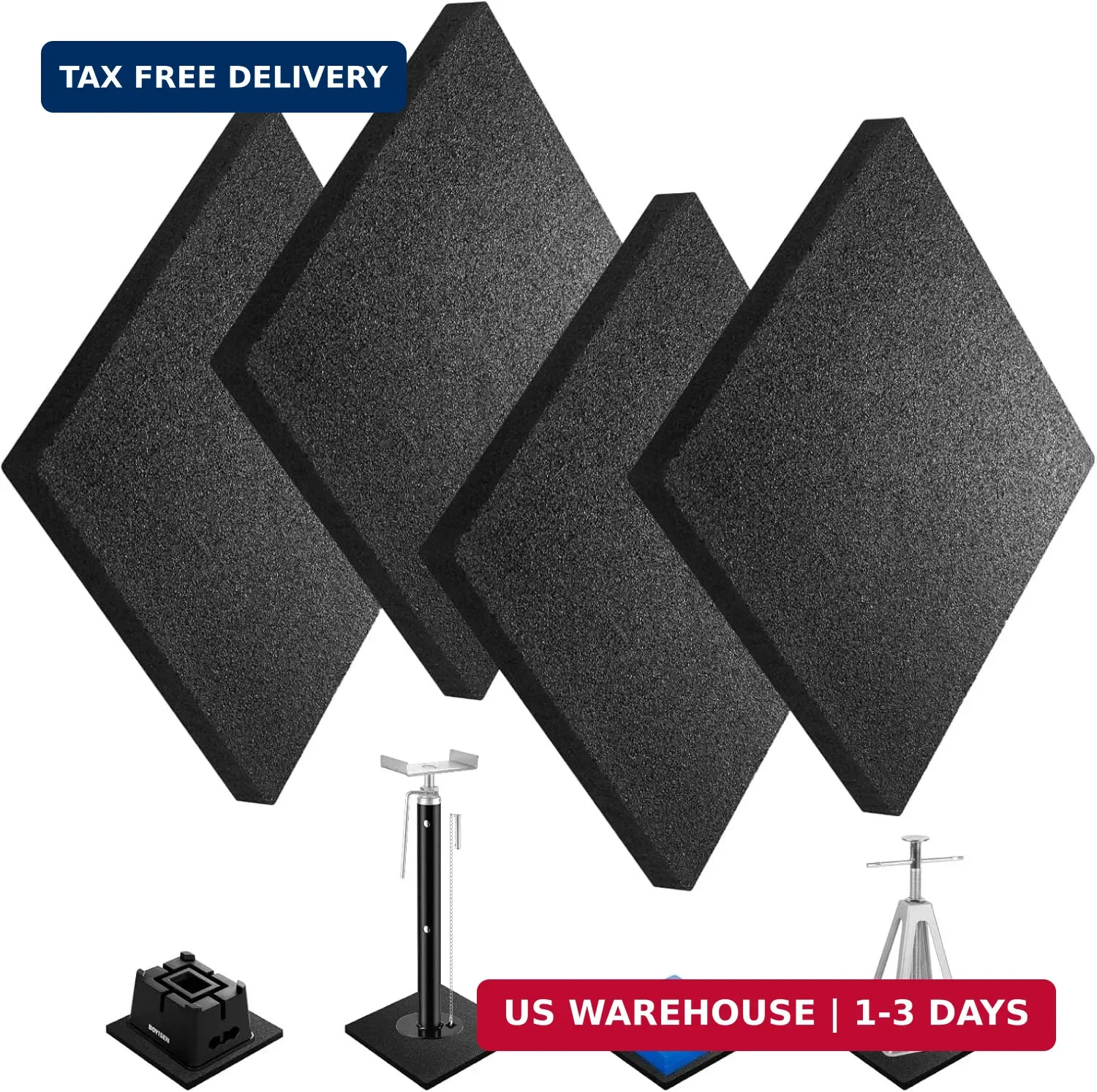 4 Pack RV Stabilizer Jack Pads 8.5" Heavy Duty Rubber Leveling Blocks Non Slip gallery