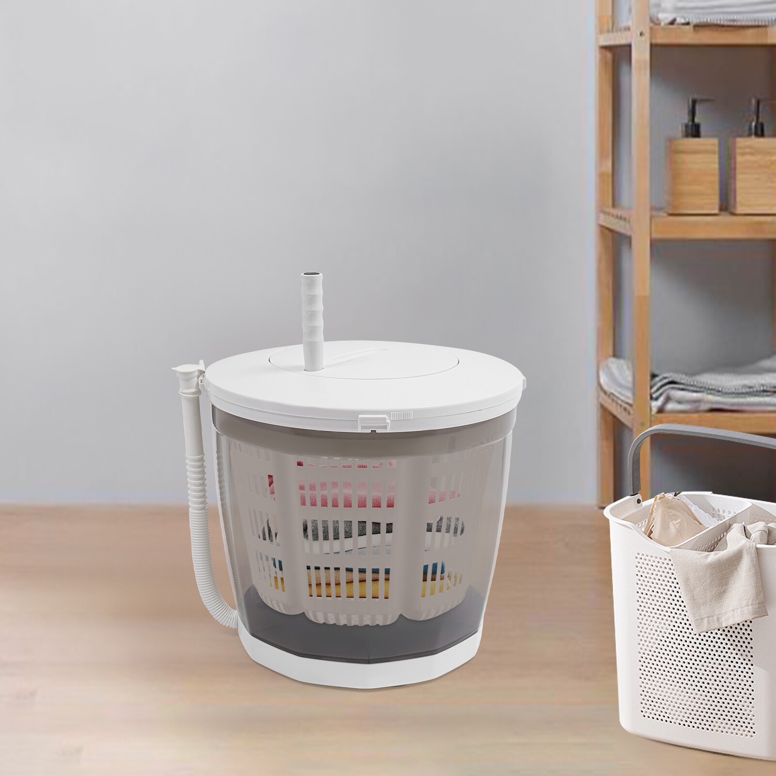 2 in 1 Manual Mini Portable Washing Machine Compact Washer Clothes Spin Dryer gallery