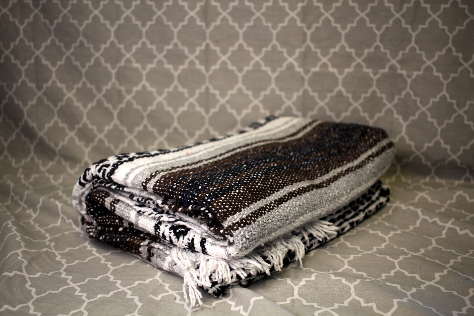 Authentic Large Handwoven Mexican Blanket - Soft Yoga- Durable Serape gallery