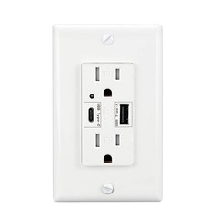 Type A & Type C USB Wall Charging Outlet, 4.2A High Speed Dual USB Socket, 15…