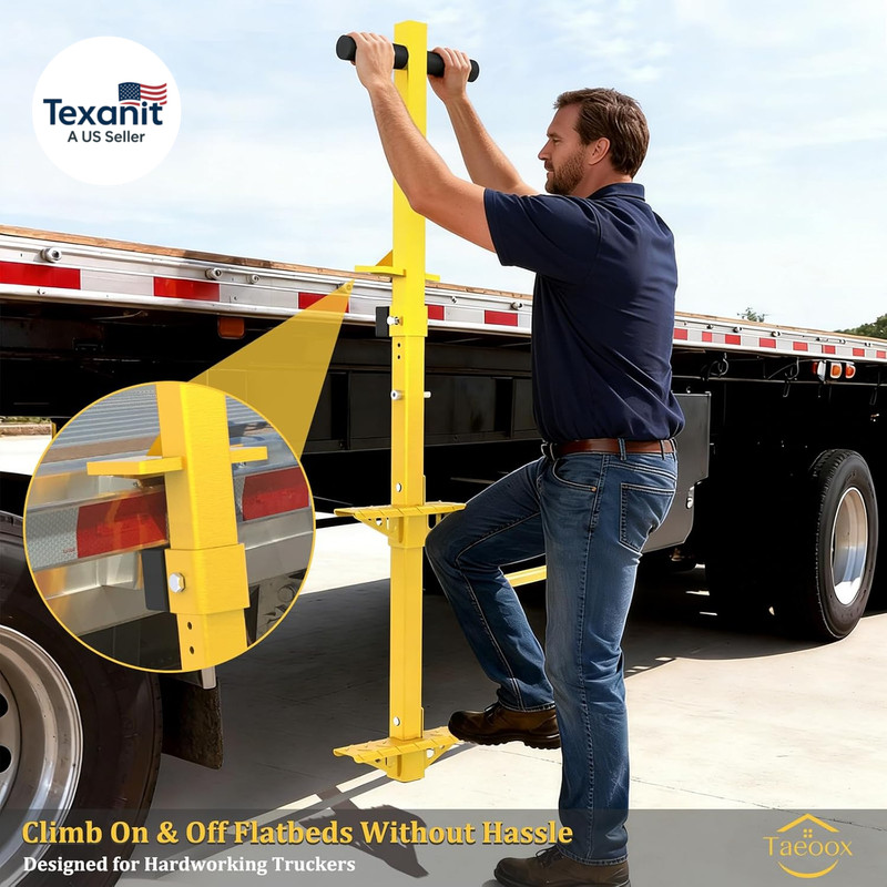 2-Step Truck Deck Steps – 450LBS+ Load Capacity, Heavy Duty Ladder for Flatbeds gallery