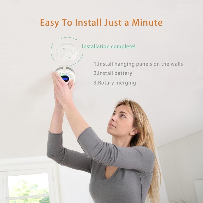 10-Year Battery Wireless Interconnected Smoke and Carbon Monoxide Detector, Smar gallery
