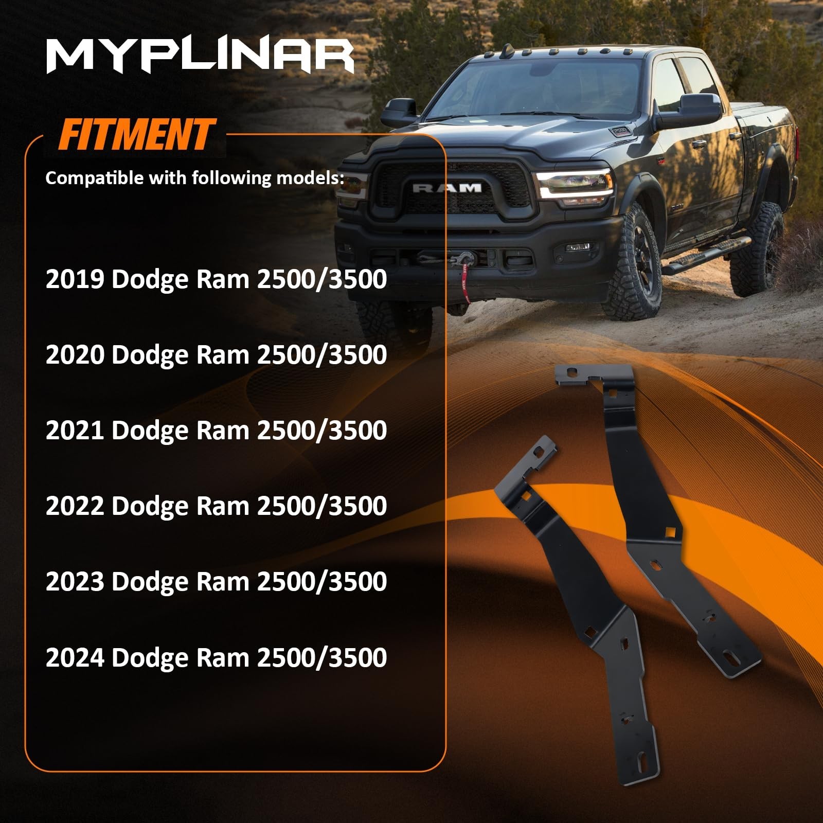 2Pcs Ditch Light Bracket Compatible with Dodge Ram 2500/3500 2019 2020 2021 2... gallery