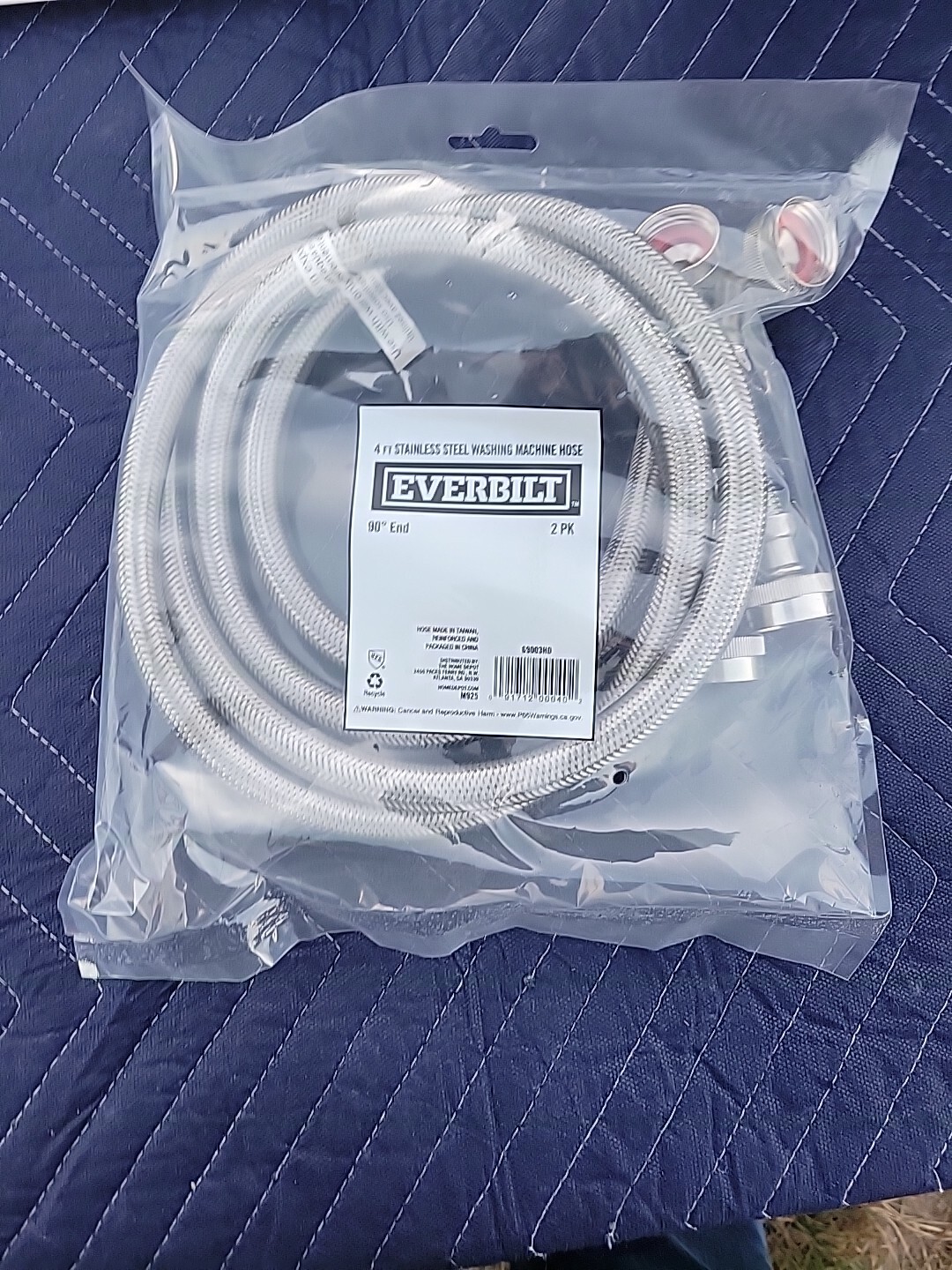 Everbilt 4 ft. Polymer Coated Stainless Steel Washing Machine Connector (2-Pack) gallery