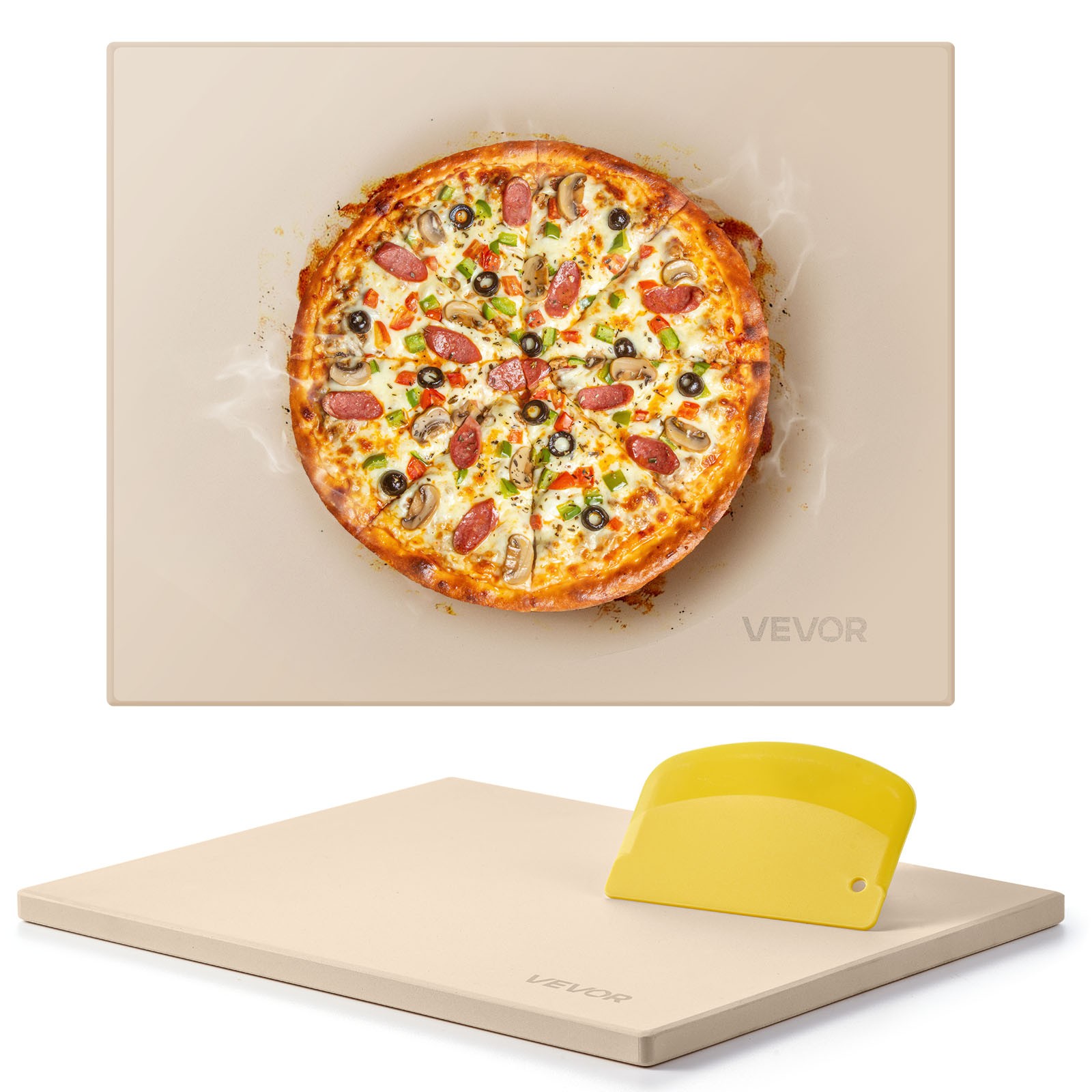 VEVOR Pizza Stone 15 x 12 in Rectangular Baking Stone for Oven & BBQ Grilling gallery