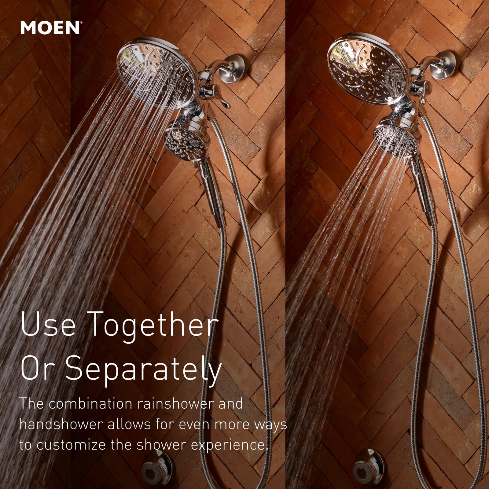 Showerhead 2-in-1 Rain Detachable Handheld Magnetic Chrome Moen 26009 Engage gallery