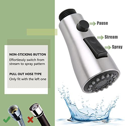 Kitchen Faucet Head Replacement Spray Head Chrome, Pull Down Hose Sprayer Nozzle gallery