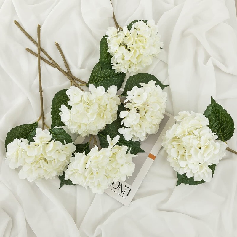 3pcs 25in Artificial Realistic Hydrangea Flowers 3D Real Touch 25in Extra Long gallery