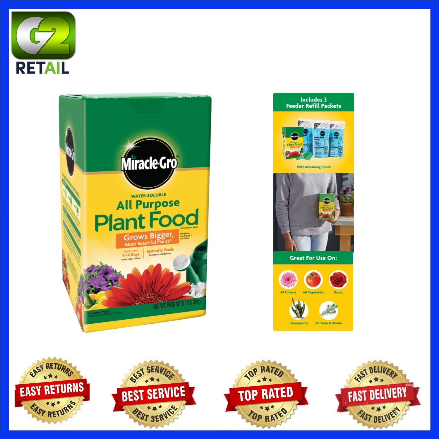 Miracle-Gro Water Soluble All Purpose Plant Food Fertilizer for Indoor or Out... gallery