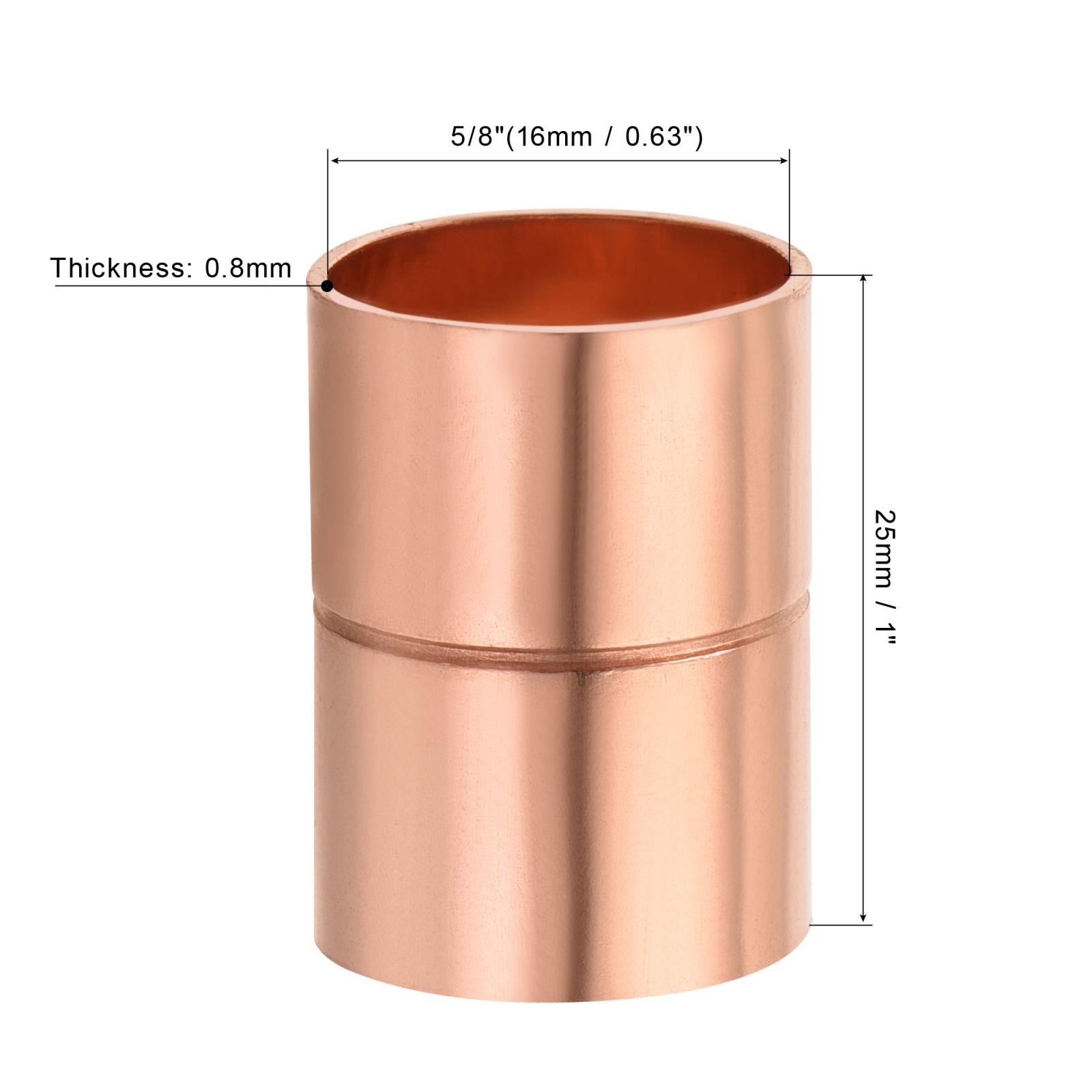2 pack Straight Copper Coupling Fittings 5/8 Inch ID Welding Joint gallery