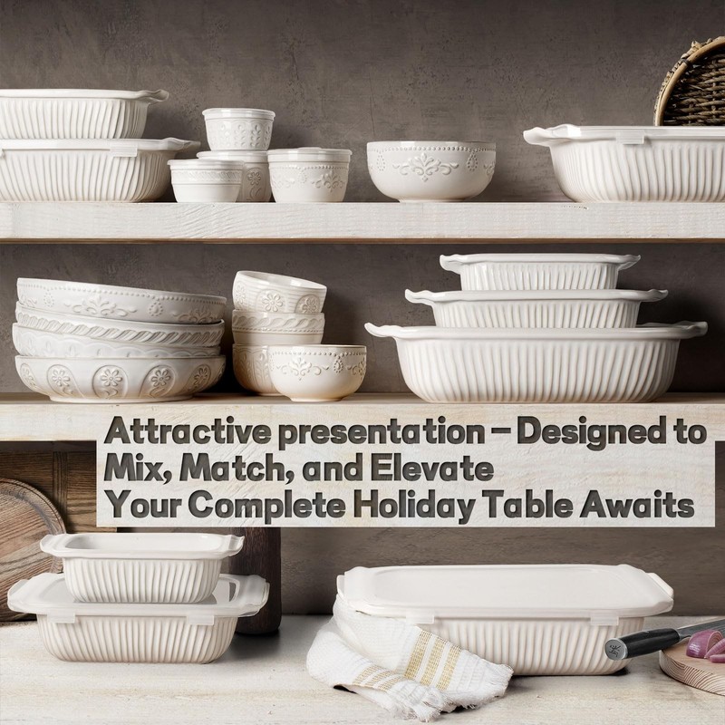 Artena 5.1 Qt Rectangular Ceramic Baking Dish with Handles & Lid gallery