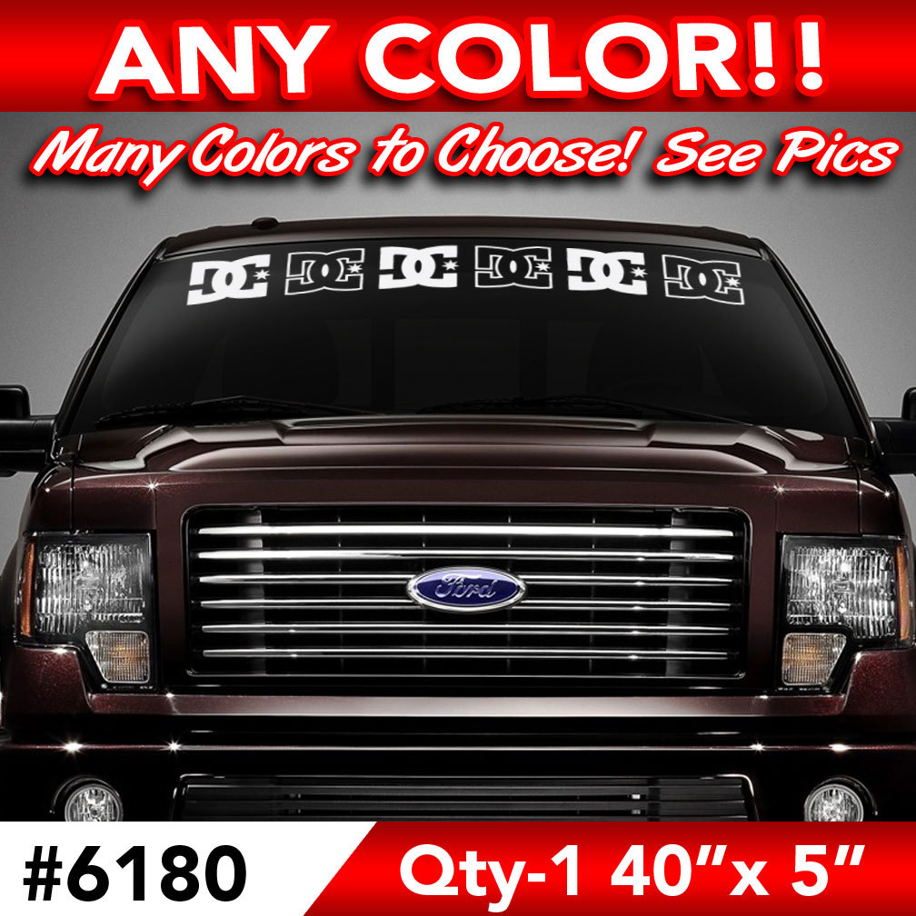 DC SHOES WINDSHIELD DECAL STICKER 40"w x 5"h ANY 1 COLOR gallery