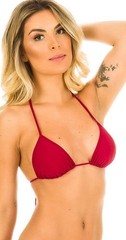 Red Sangria Micro Triangle Bikini Top – Minimal Coverage, Adjustable No padding
