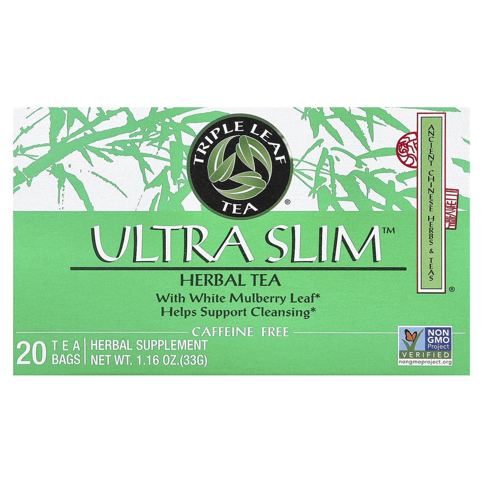 Ultra Slim, Herbal Tea, With White Mulberry Leaf, Caffeine-Free, 20 Tea Bags, gallery
