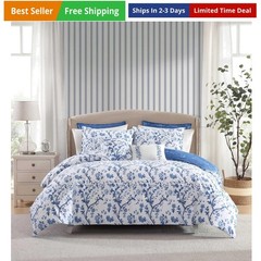 Queen Comforter Set, Soft & Reversible Cotton Bedding, Medium Weight for Rou…