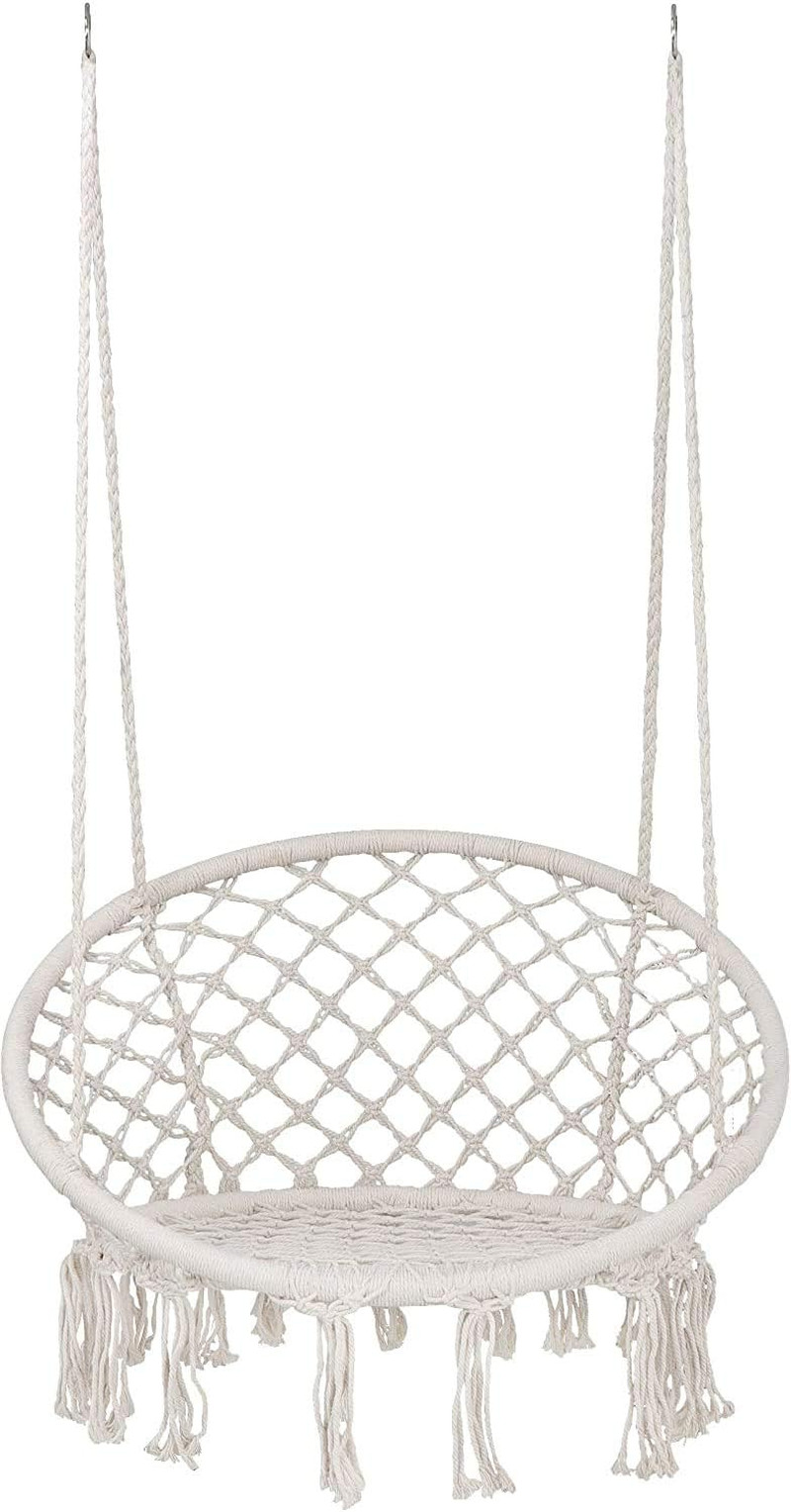 Hammock Swing Chair, Cotton Rope Handwoven Hanging Chair 330 Pounds Capacity, Ma gallery