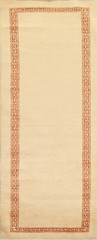 IVORY/ RUST Bordered Gabbeh Kashkoli Handmade Oriental Runner Rug 2′ 8″ x 9′ 1″