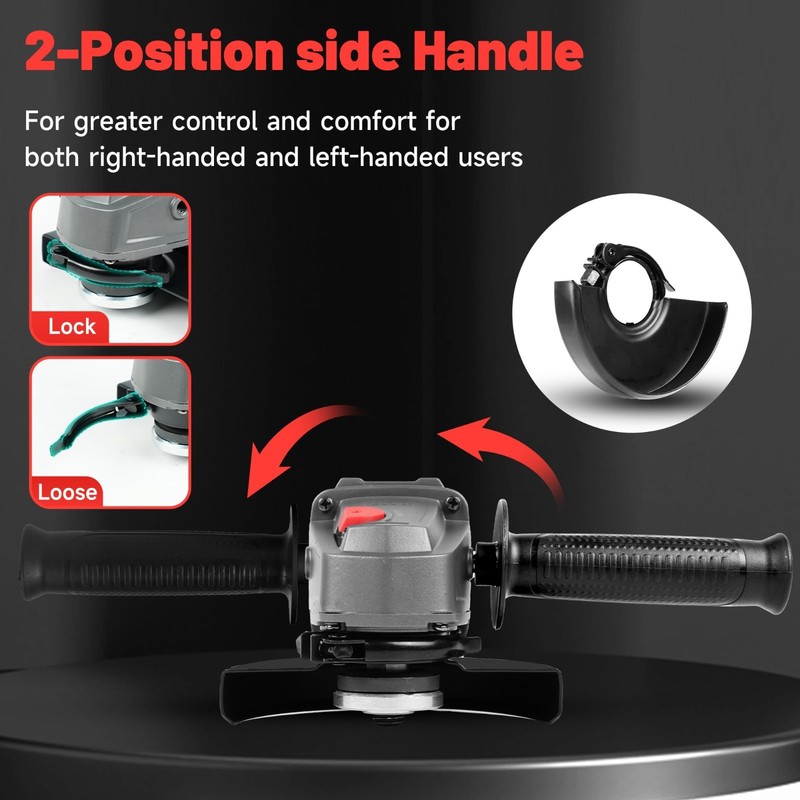 Cordless Angle Grinder 4-1/2" Brushless, 8000 RPM, Battery Powered for Cutting, gallery