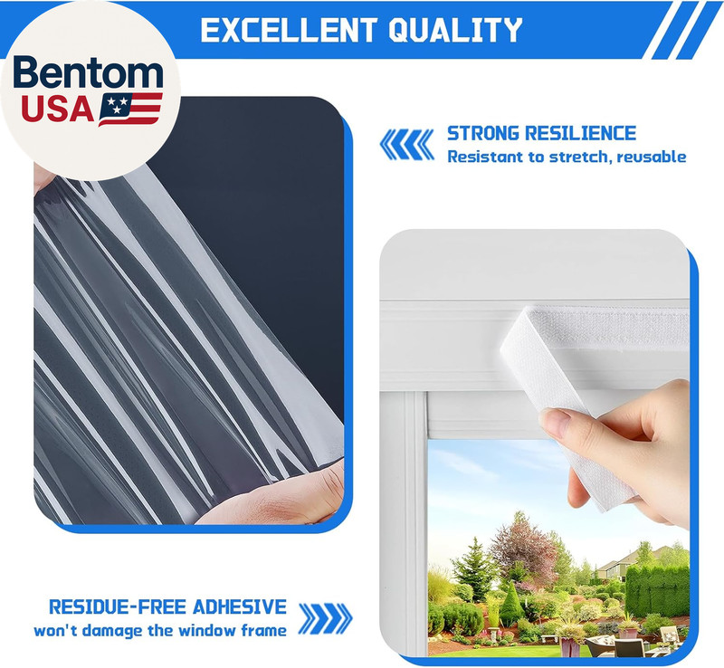 Heavy Duty Window Insulation Kit for Winter - 75 in X 79 in Clear Plastic 180㎛ T gallery