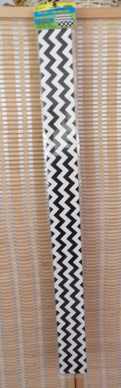 Black & White Zig Zag Chevron Polka Dot Double Sided Border 12 pcs - 36"x3" long gallery