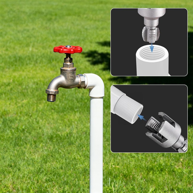 Integrated Internal & External Pipe Threading-Tool PVC Pipe Threader Cutting Kit gallery