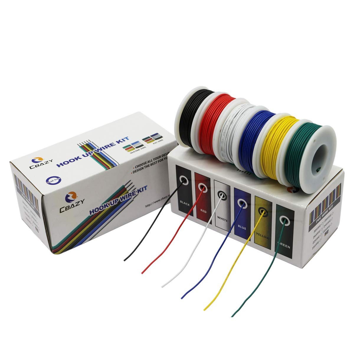 CBAZY Stranded Wire Kit 22 Gauge 22AWG, D-(red+blue+green+yellow+white+black) gallery