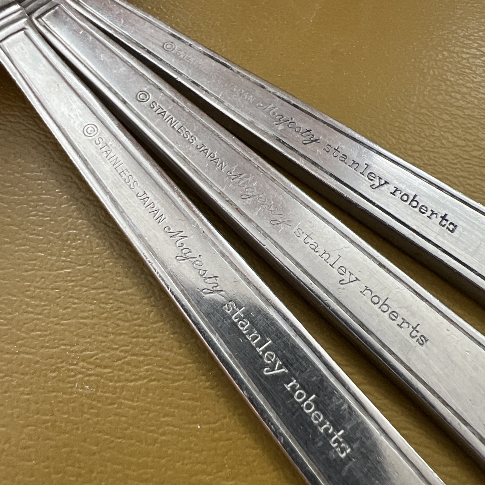 3 Dinner Forks MAJESTY by Stanley Roberts stainless steel flatware Japan MCM gallery