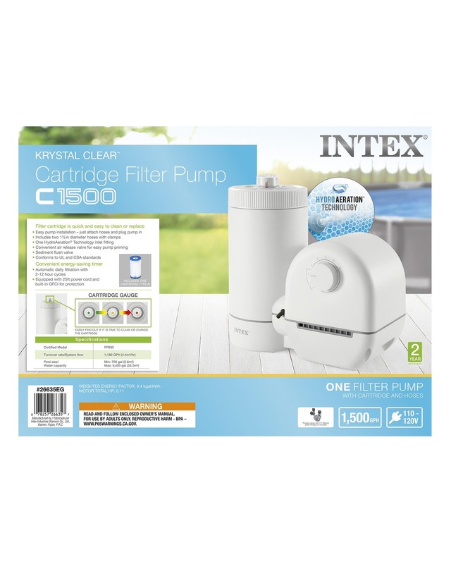 Intex 1000 Gph Filter Cartridge Pump For Above Ground Pool Water Circulation gallery