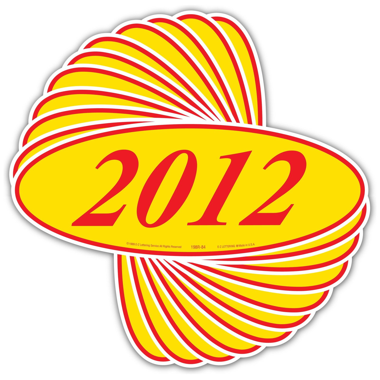 EZ-Line Oval Model Windshield Year Stickers for Car Windows Red and 2012, gallery