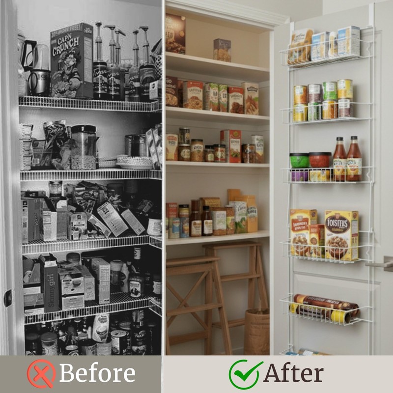 Lavish Home (White) 6-Tier Adjustable Kitchen Door Rack for Pantry Organization gallery