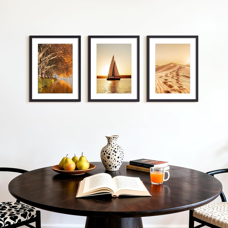 Classic Black Wall Hanging Picture Frame - Fits 10x14 with Mat or 13x17 gallery