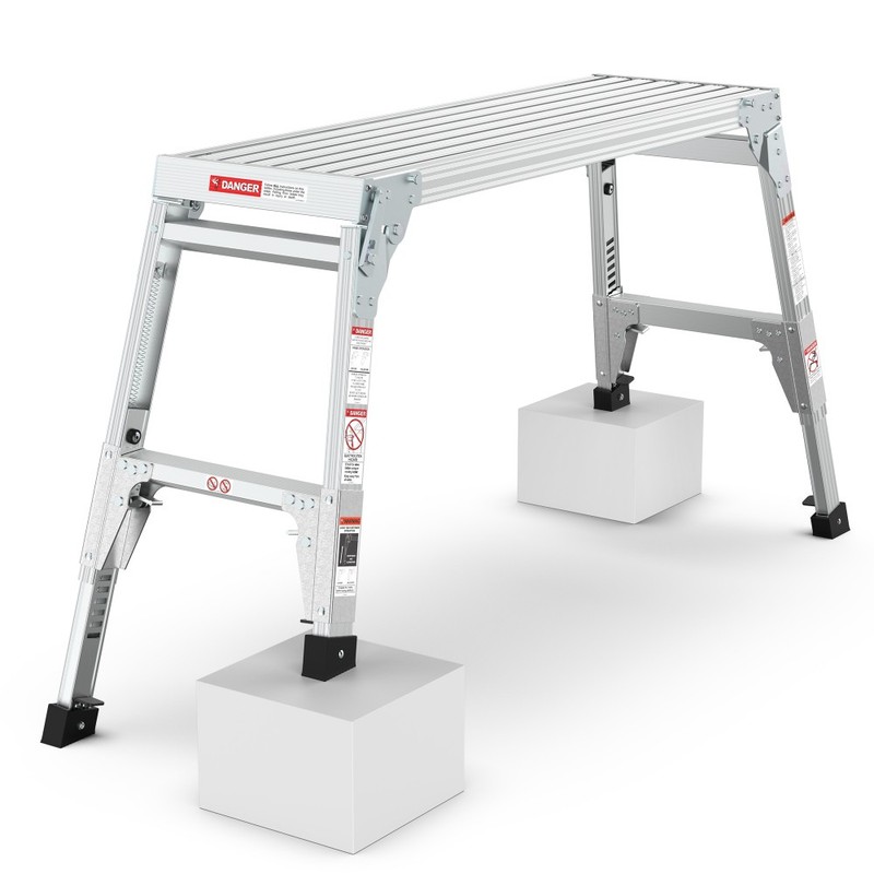 Work Platform Aluminum Portable Bench Folding Ladder ANSI Capacity 225 LBS 40" gallery