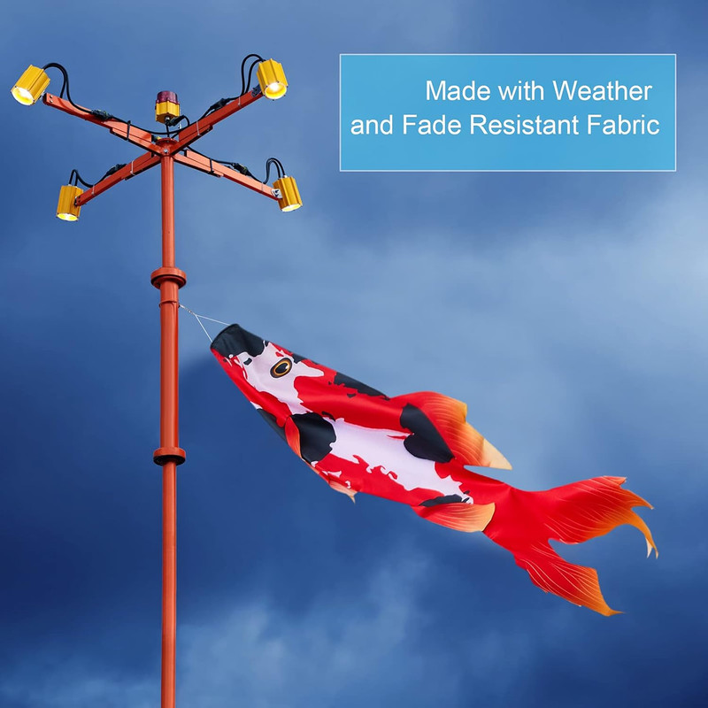 Realistic Fish Windsock Red Fish Windsock Red Koi Fish Outdoor Decor Windsock Fl gallery