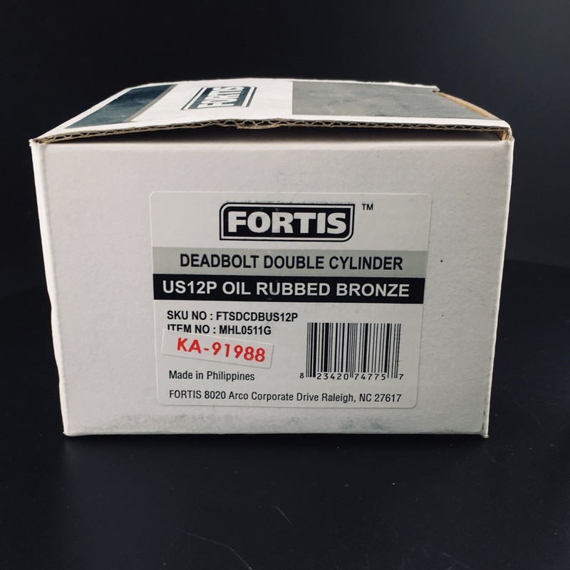 DOUBLE CYLINDER DEADBOLT-OIL RUBBED BRONZE - K2S - US10B - FTSDCDBUS12P - FORTIS gallery