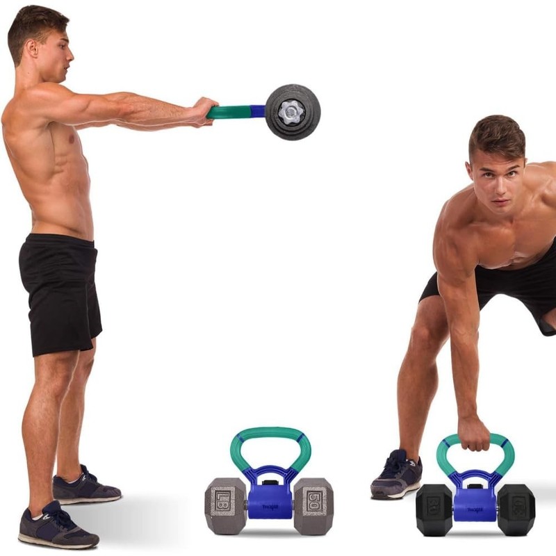 Yes4All Kettlebell Grip Handle Converts Dumbbells Kettlebells Teal/Mint Purple gallery
