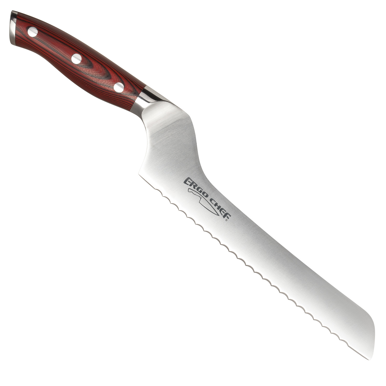 Ergo Chef CRIMSON Series 8" Off Set Serrated Bread knife G10 Handle gallery
