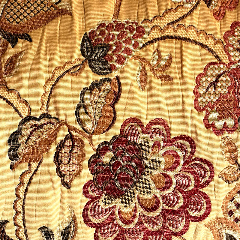 Jacobean Garden Tapestry Gold Double-Sided Fabric Jacquard Throw 52x52 - 2.8 Yds gallery