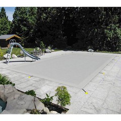 Inground Swimming Pool Cover Rectangle Winter Pool Cover Safety Heavy Duty Gray